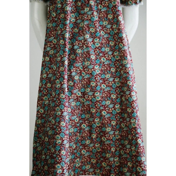 Vintage Handmade Cotton Microfloral Chintz Print Lace Detail Boho Dress - Picture 6 of 8